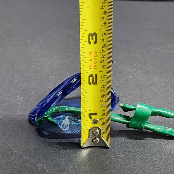 Vintage Handblown Art Glass Leaf Cobalt Blue 5 inch Tall - Picture 4 of 4